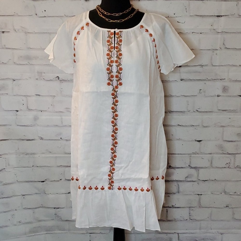 Madewell White Dress Floral Detail